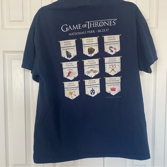 Washington Nationals MLB‎ T-Shirt Large Game of Thrones Night National Park 2017 - Picture 2 of 9
